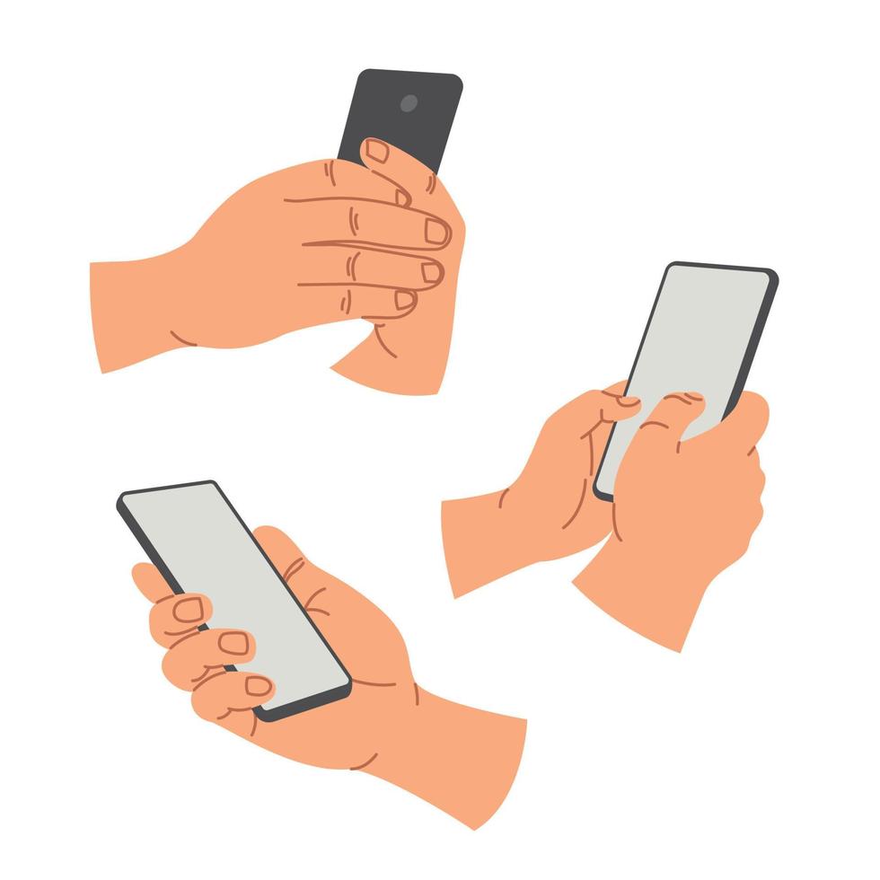 hand som håller smartphone mobil enhet vektorillustration vektor