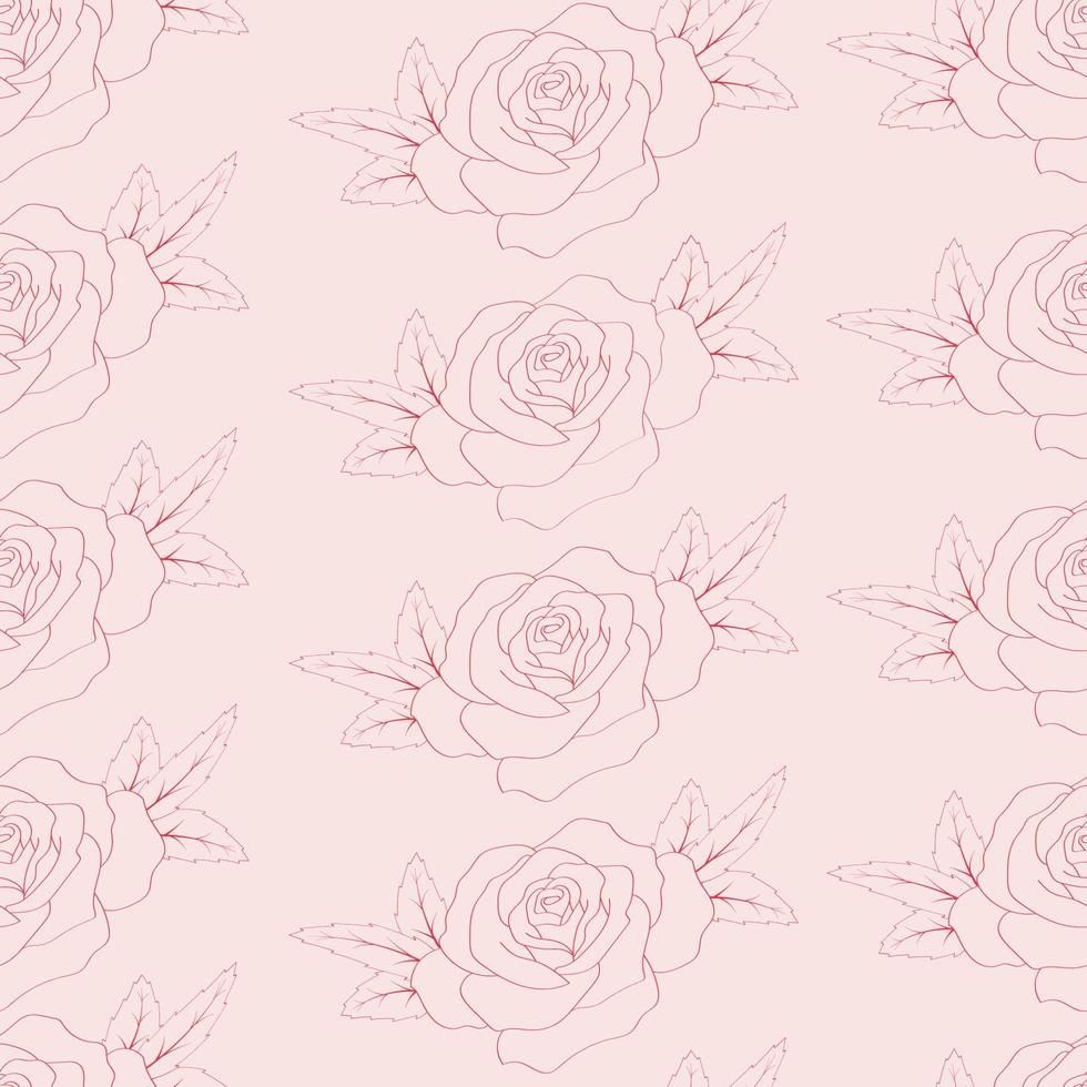 Nahtloses Rosenmuster auf rosa Hintergrund vektor