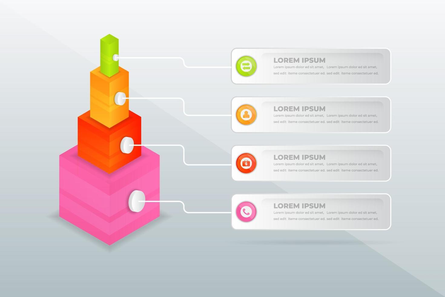 Infografik zu modernen professionellen Schritten vektor