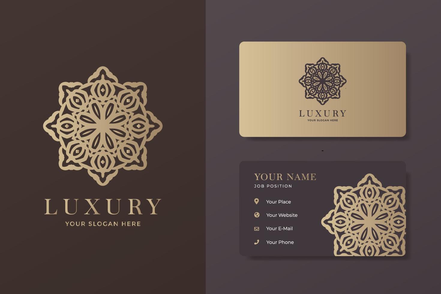 luxus-logo und visitenkartenpaket vektor