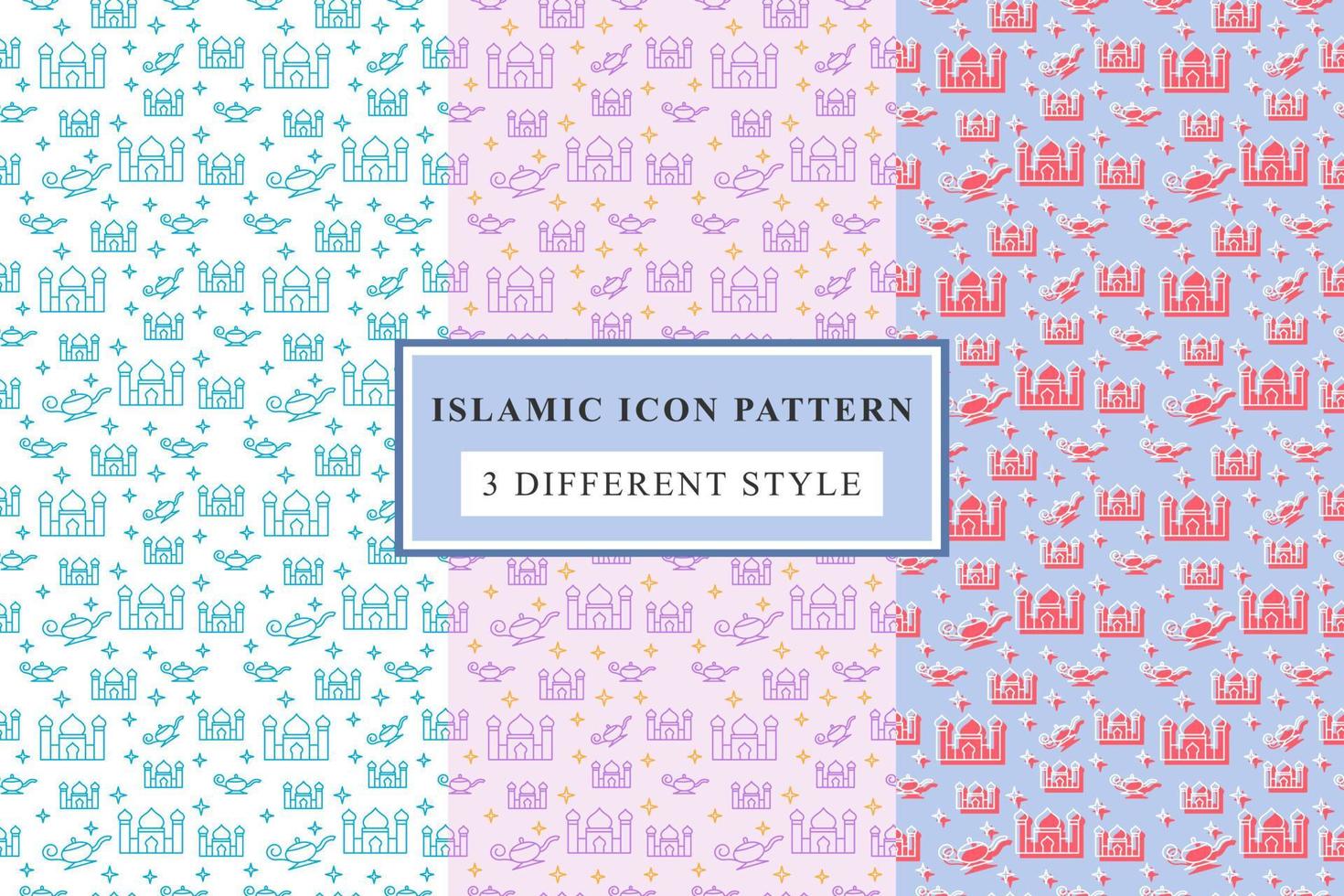 islamische Muster dünne Linie Symbole auf weißem Hintergrund Ramadan-Design vektor