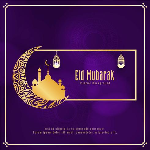 Abstrakt Eid Mubarak islamisk bakgrund vektor