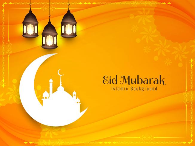 Abstrakter islamischer schöner Eid Mubarak-Hintergrund vektor