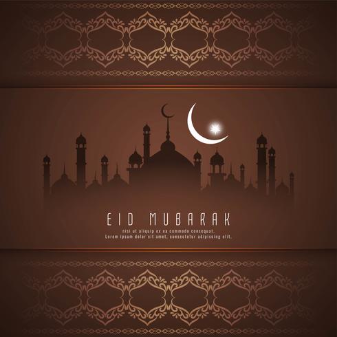 Abstrakt Eid Mubarak festival hälsning bakgrund vektor