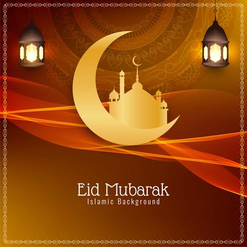 Abstrakt Eid Mubarak festival bakgrundsdesign vektor