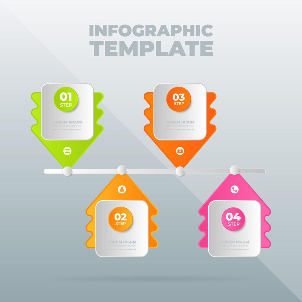 Vektor-Infografik-Designvorlage mit Optionen oder Schritten vektor