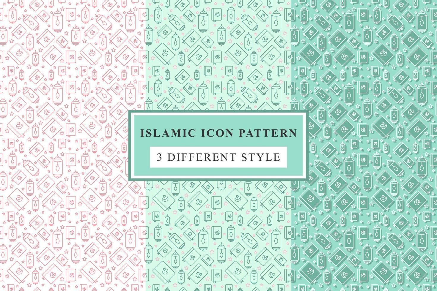 islamiska mönster tunn linje ikoner på vit bakgrund ramadan design vektor