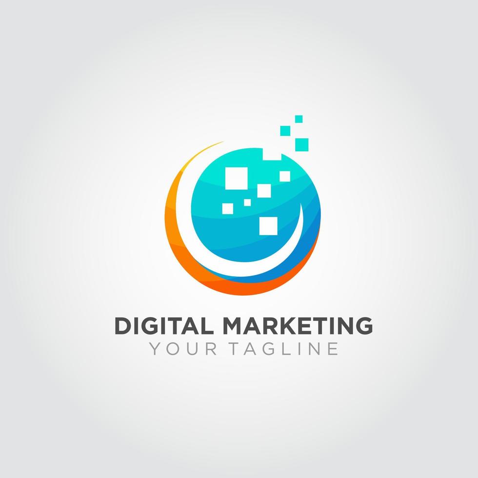 Logo-Design-Vektor für digitales Marketing. geeignet für Ihr Firmenlogo vektor