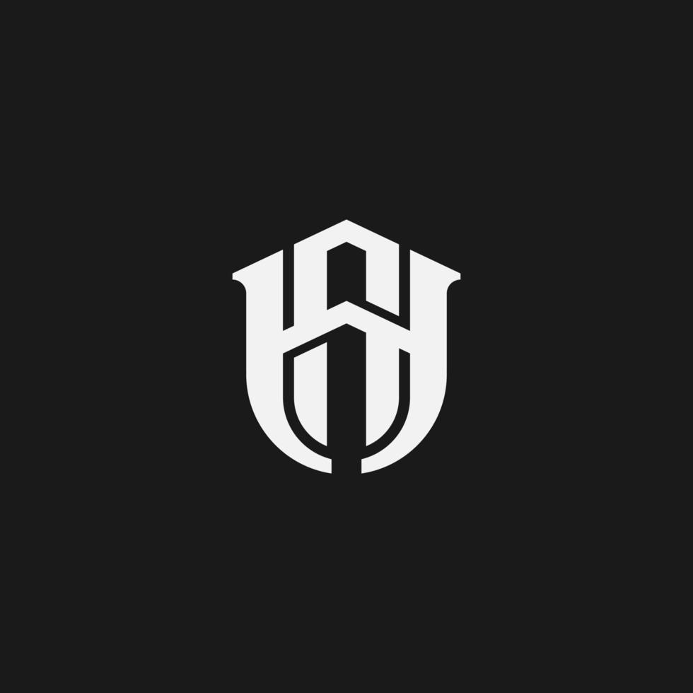 initial ha ah ha monogram logotyp mall vektorillustration isolerad i svart vit bakgrund vektor