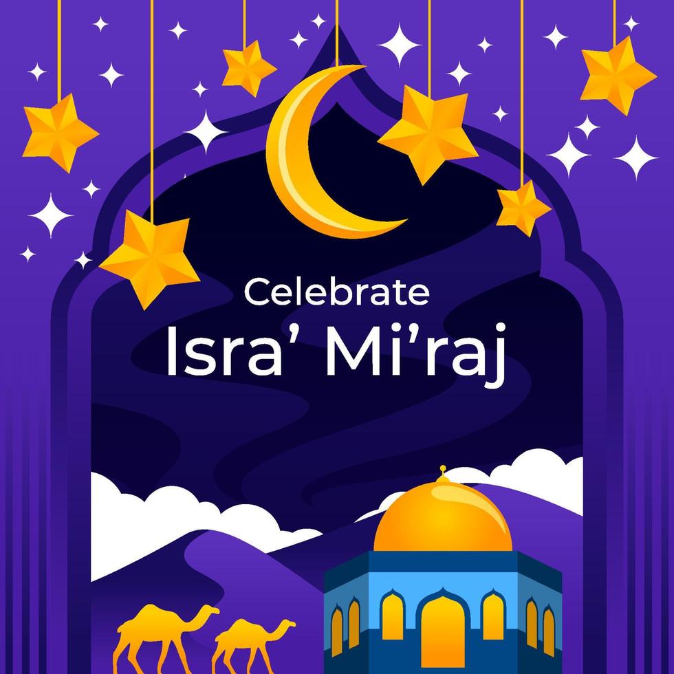 lila isra miraj islamischer hintergrund vektor