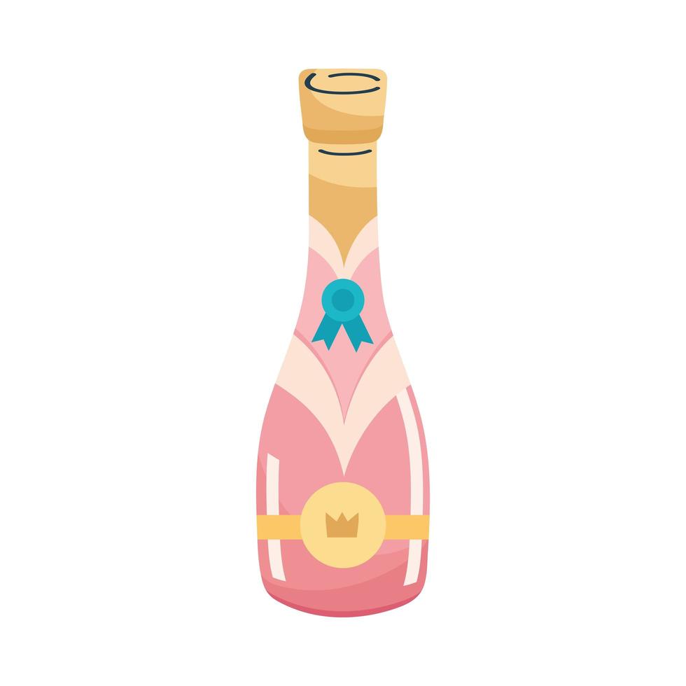 rosa Champagnerflasche vektor