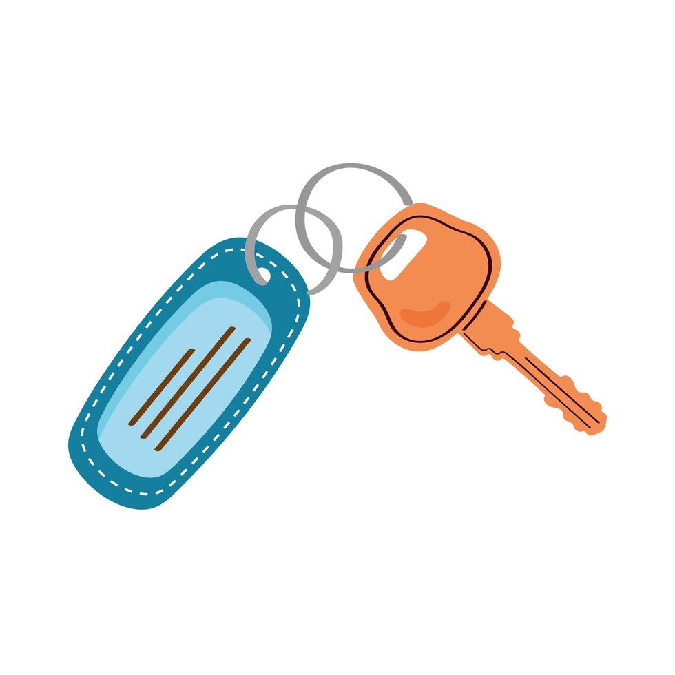 orange nyckel med nyckelring vektor