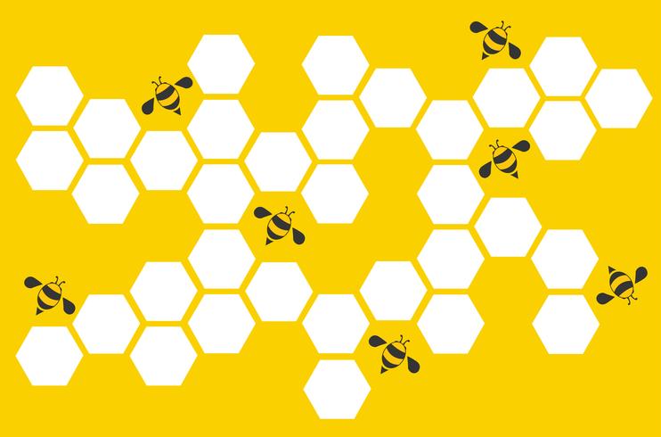 hexagon bee hive designkonst och utrymme bakgrund vektor