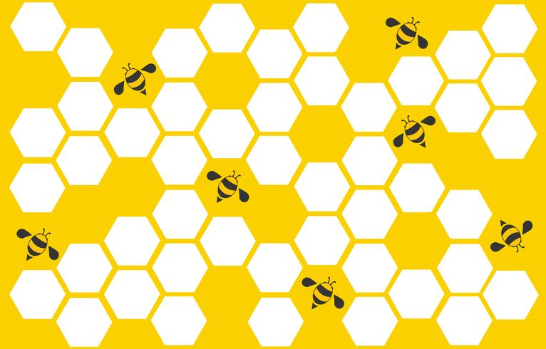 hexagon bee hive designkonst och utrymme bakgrund vektor