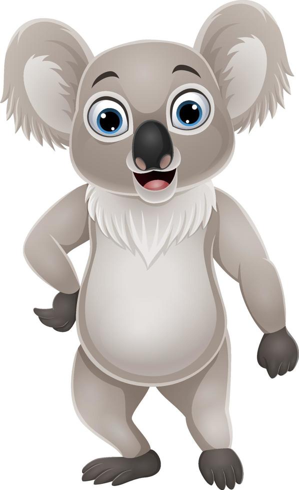 lustiger kleiner koala der karikatur, der aufwirft vektor