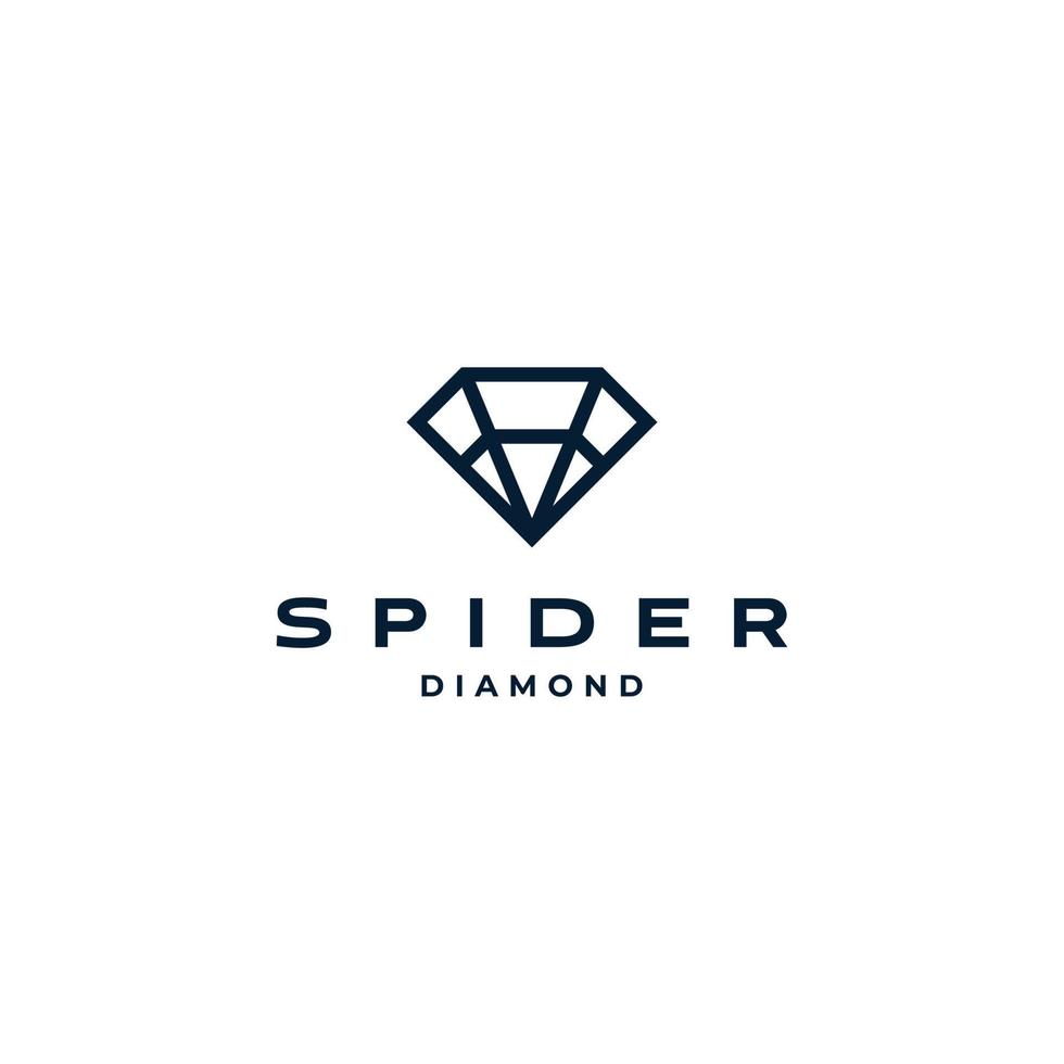 spindel diamant linje logotyp design vektor