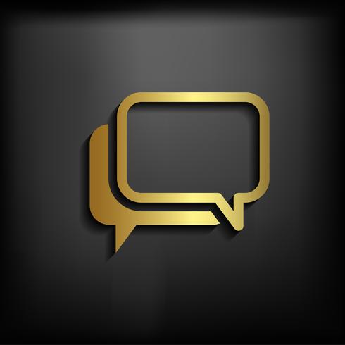 Chat ikonskylt med guldfärg, vektor EPS10 illustration
