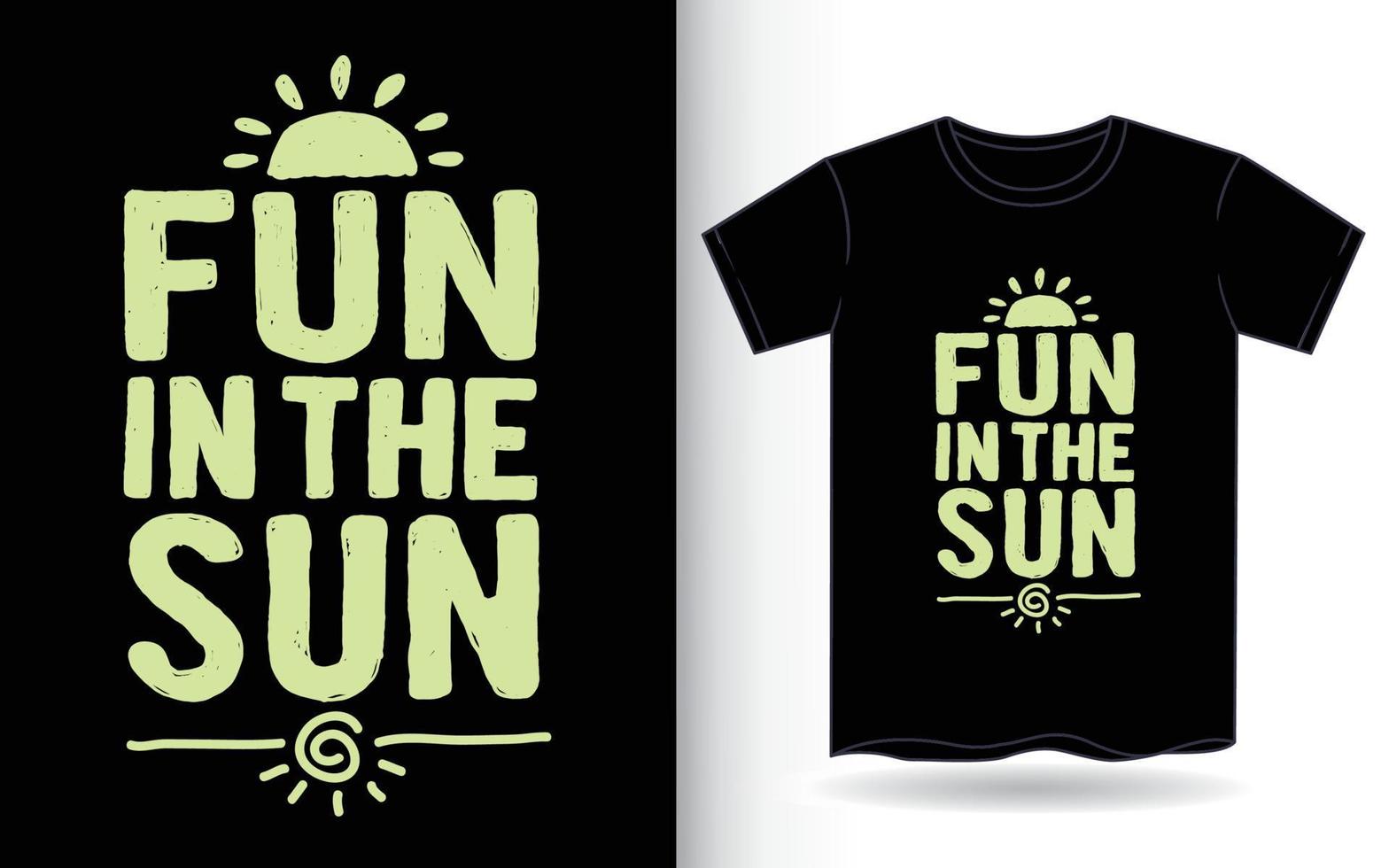 kul i solen handritad typografi för t-shirt vektor