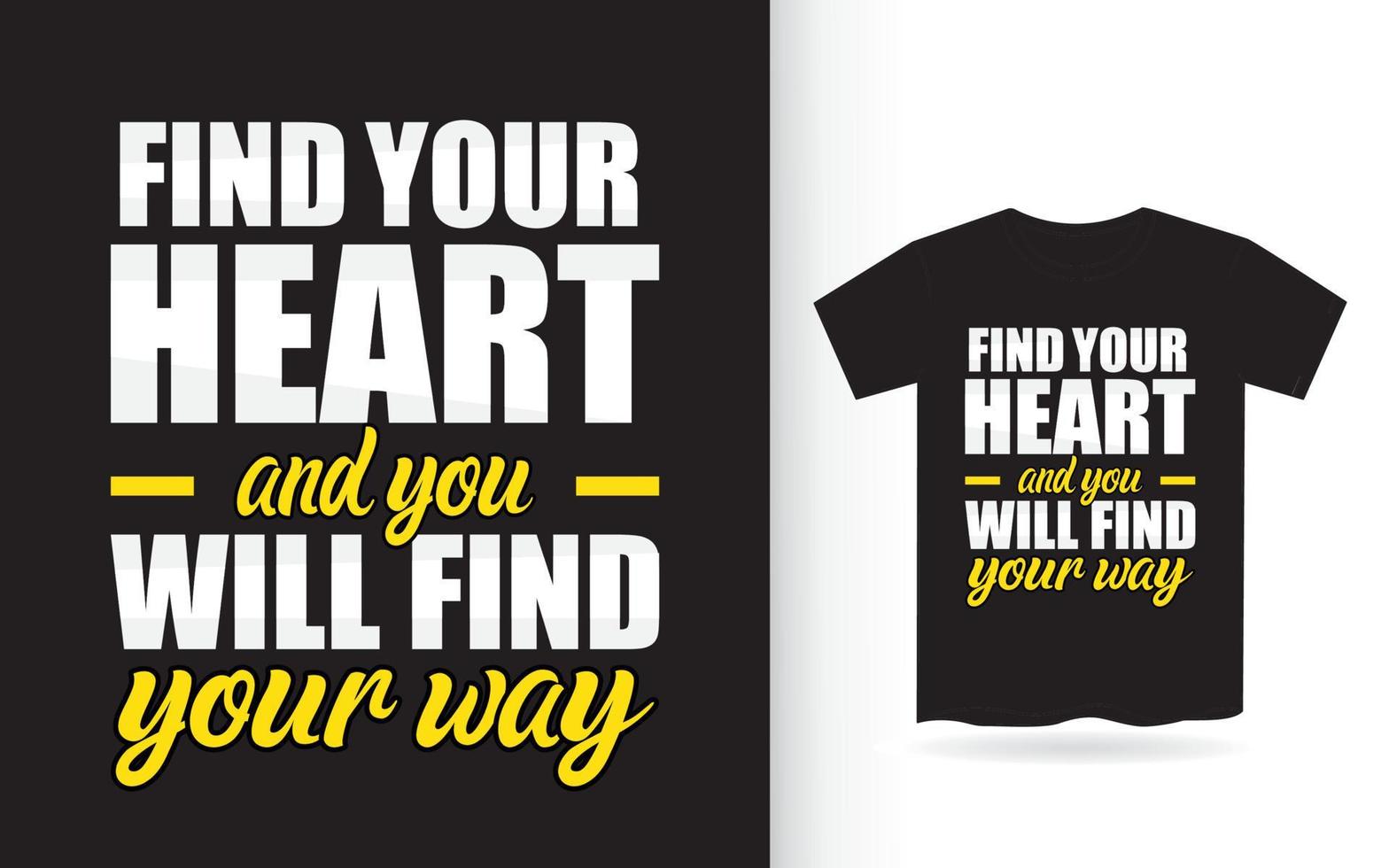 motiverande citat om hjärtat bokstäver design för t-shirt vektor