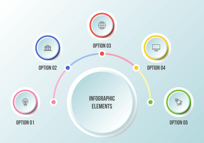 Half Circle-diagram, Tidslinje infografiska mallar vektor