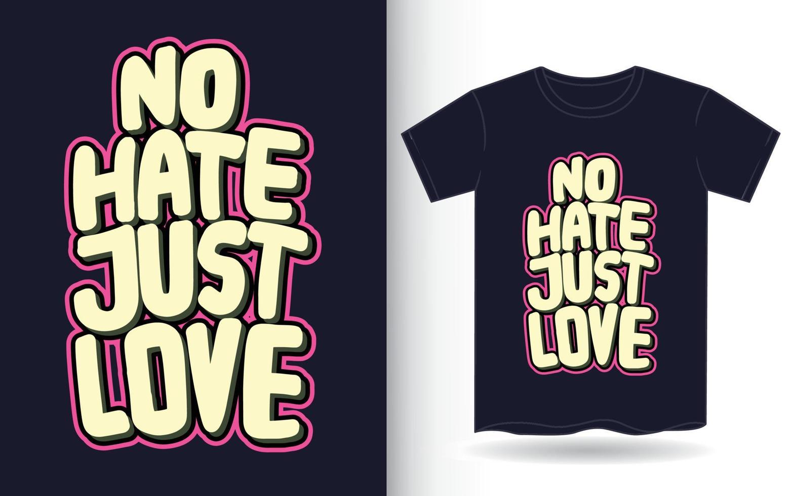 inget hat bara älskar handritad bokstäver för t-shirt vektor