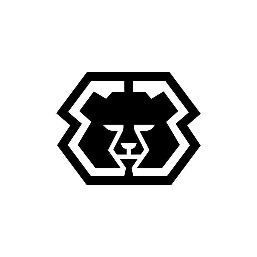 abstrakt björnhuvud logotyp vektor