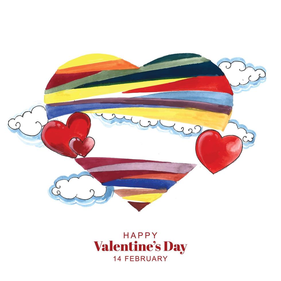 schöner Herz-Valentinstag-Grußkarten-Feiertagshintergrund vektor