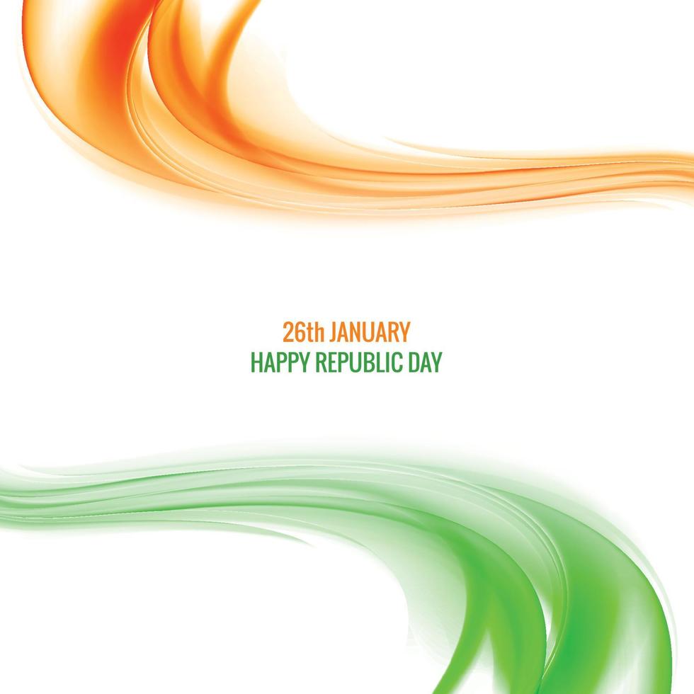 indiska flaggan för våg indiska republikens dag bakgrund vektor