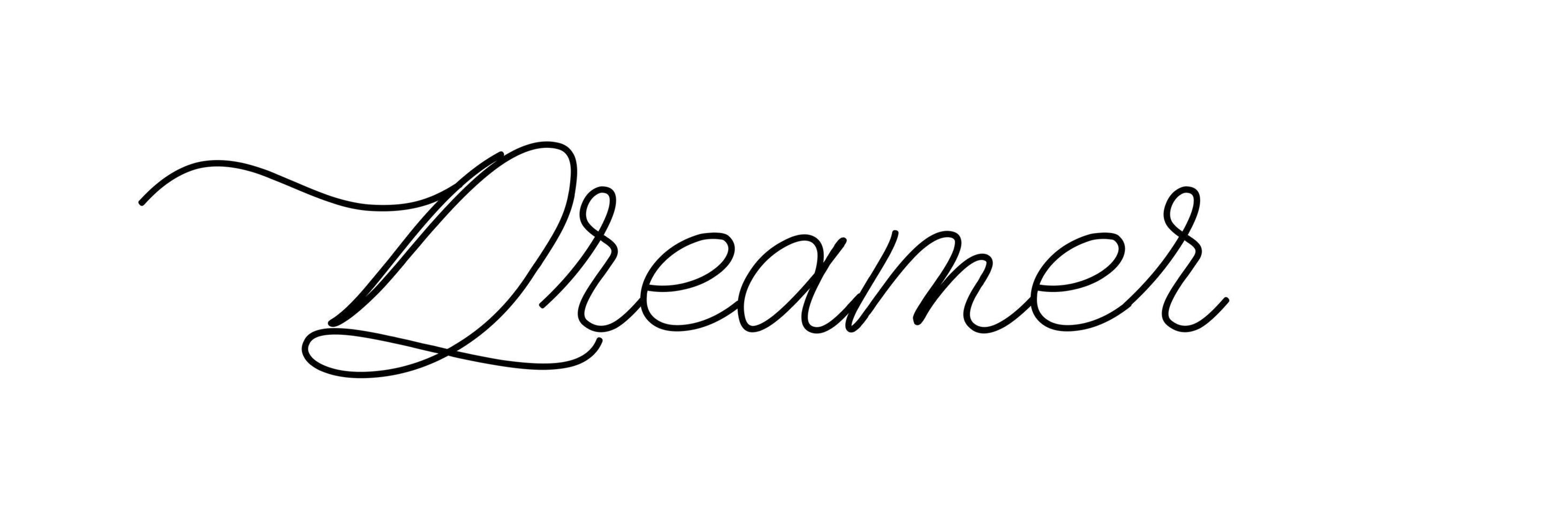 drömmare. bokstäver minimalistisk slogan för t-shirt och kläder tee grafik. vektor