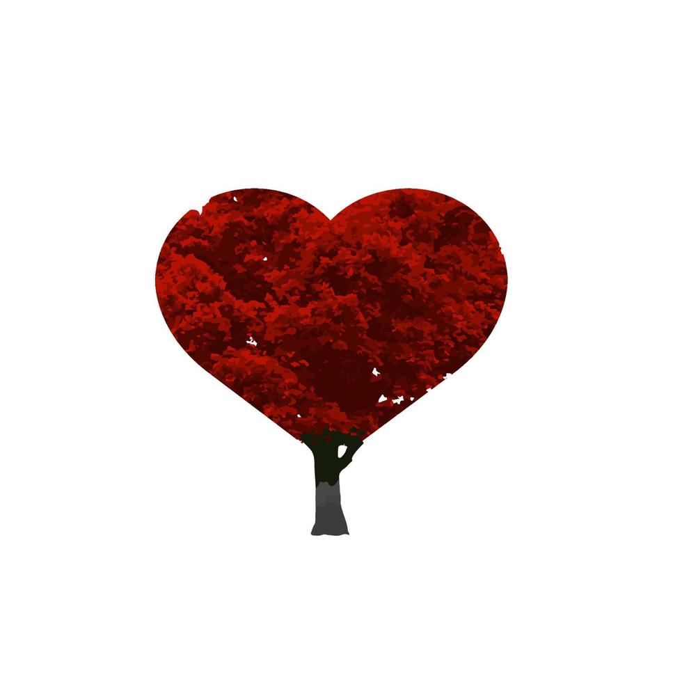 herzförmiger baum lokalisiert auf weißem hintergrund, vektorillustration für st. Valentinstag. vektor