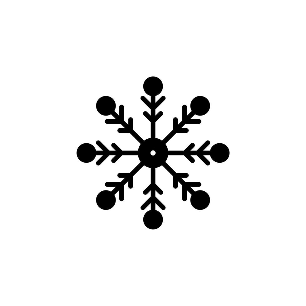 Winter, Schneefall, Schnee, Schneeflocke festes Symbol, Vektor, Illustration, Logo-Vorlage. für viele Zwecke geeignet. vektor