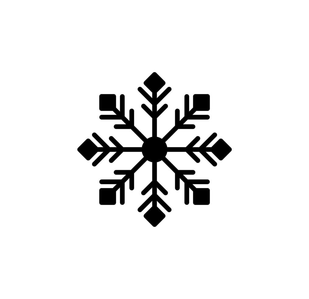 Winter, Schneefall, Schnee, Schneeflocke festes Symbol, Vektor, Illustration, Logo-Vorlage. für viele Zwecke geeignet. vektor