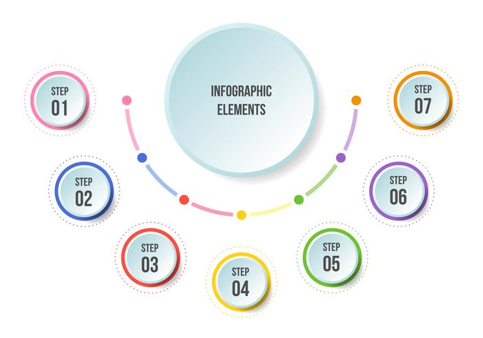 Halbkreisdiagramm, Infografik Timeline-Vorlagen vektor