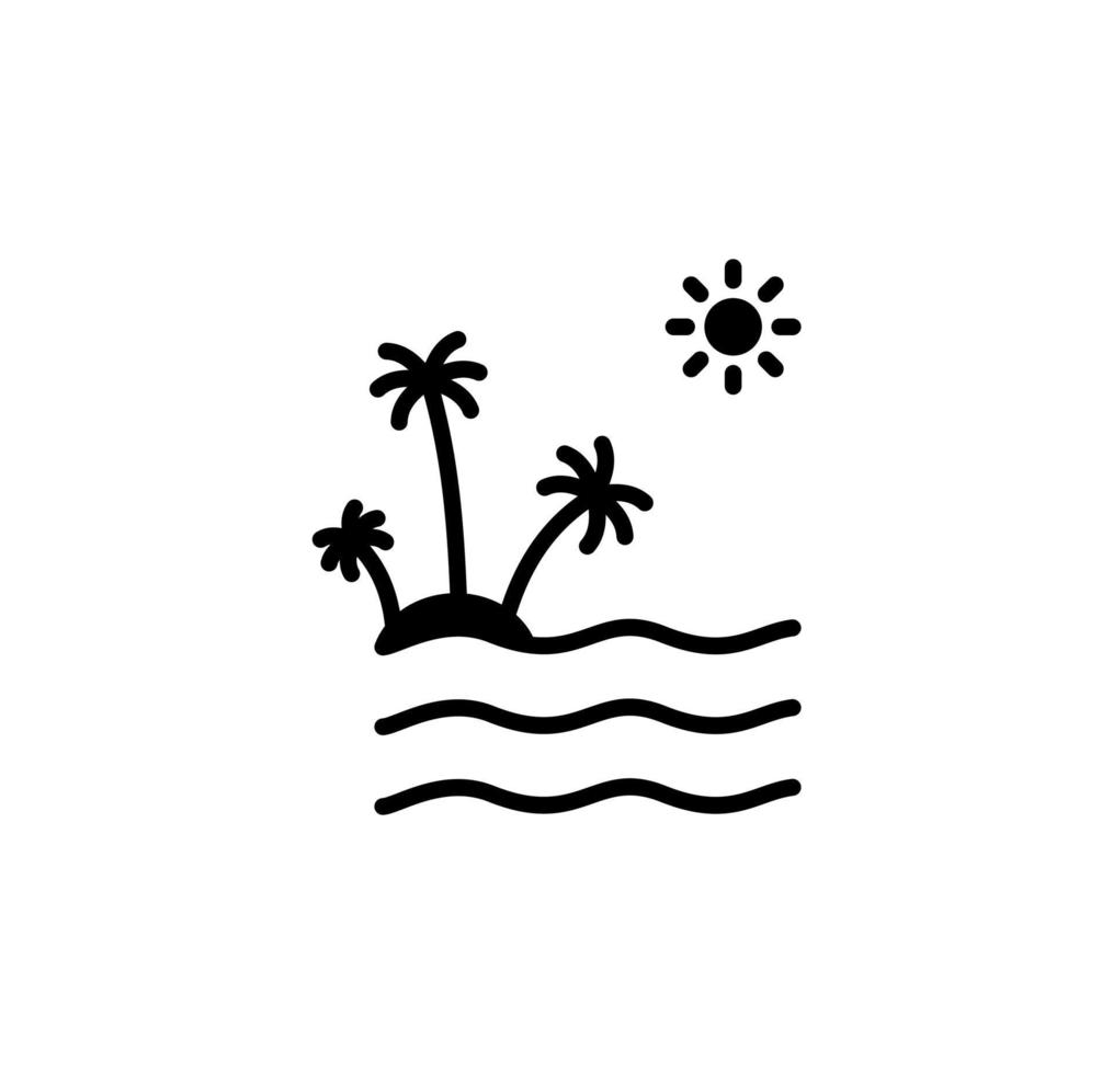 ö, strand, resor, sommar, hav solid ikon, vektor, illustration, logotyp mall. lämplig för många ändamål. vektor