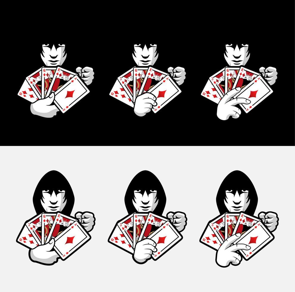 poker logotyp karaktär design illustration vektor