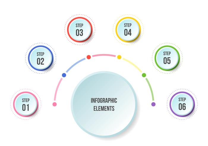 Halbkreisdiagramm, Infografik Timeline-Vorlagen vektor