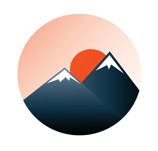 Fuji berg i japan ikon vektor