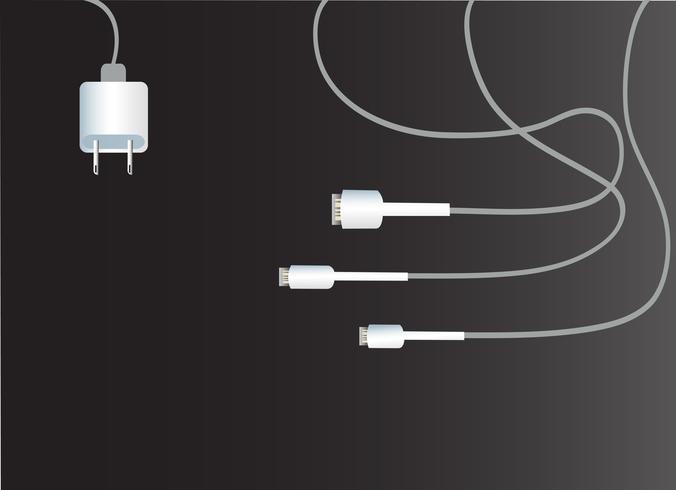 Ladegerät und schwarzer Hintergrund vektor