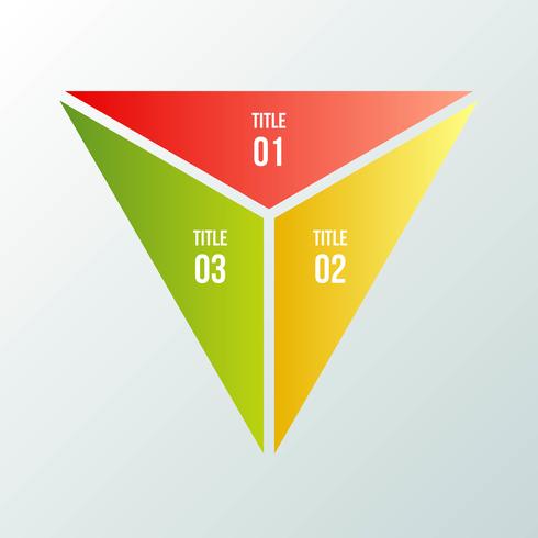 Cirkeldiagram, Geometrisk infografisk med triangelform vektor