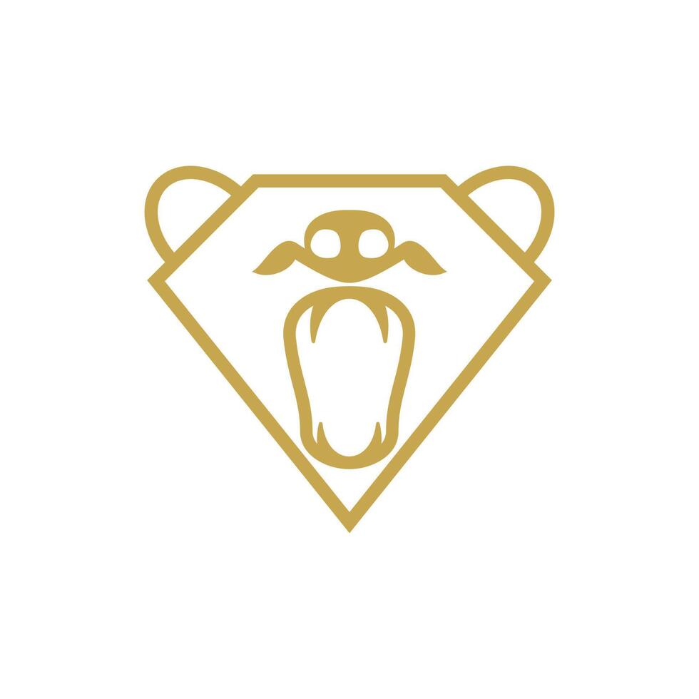 logotyp grizzly diamond minimalistisk ikon vektor symbol platt design