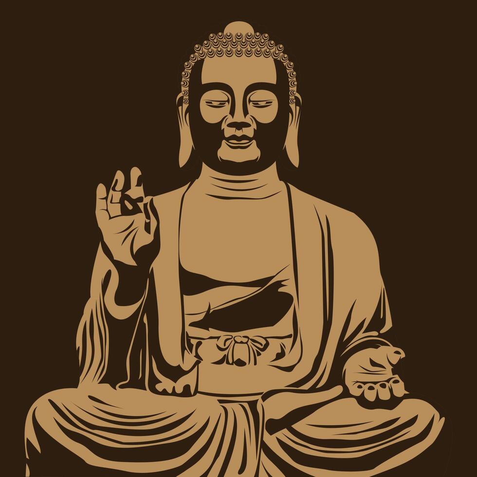 Buddha-Statue-Vektor-Illustration vektor