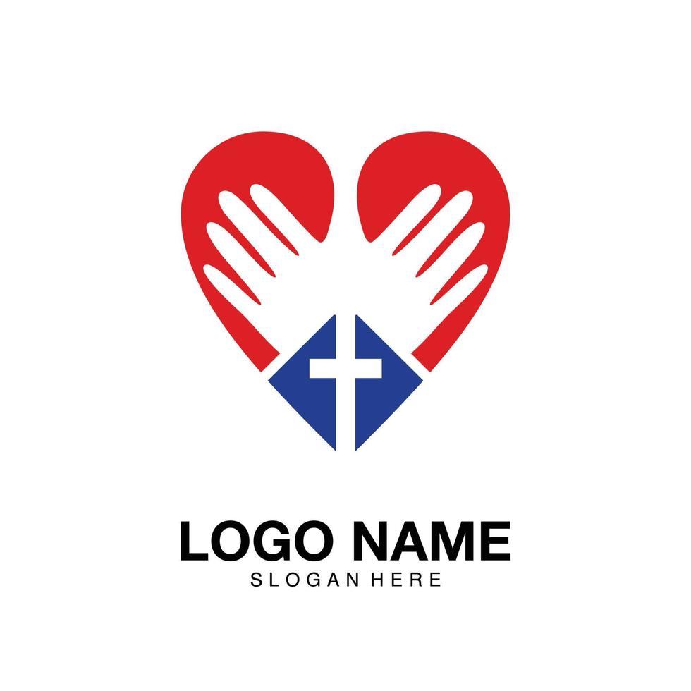 Logo Liebe Kirche minimalistisch Symbol Vektor Symbol flaches Design