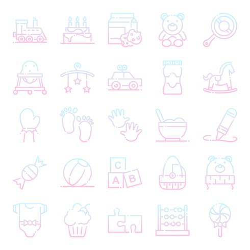Babyparty Icons Pack vektor