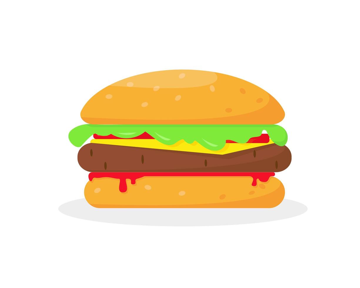 Burger-Vektor-Illustration auf weißem Hintergrund. vektor