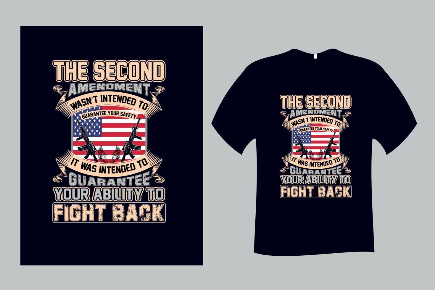T-Shirt-Designvorlage für die zweite Änderung der US-Armee vektor