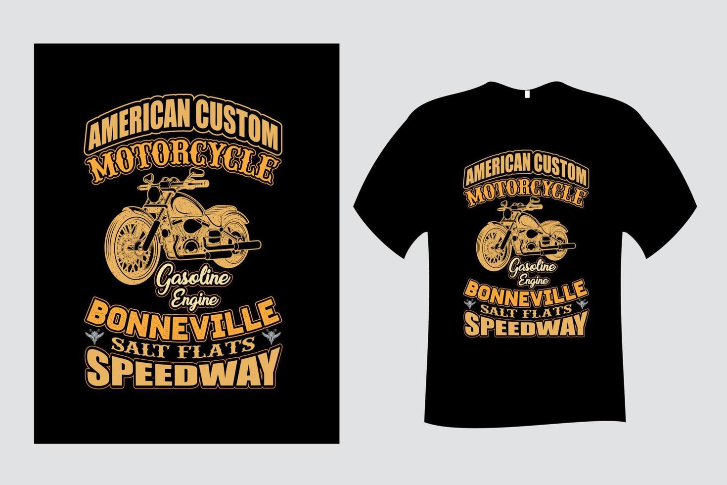 amerikanische benutzerdefinierte Motorrad-T-Shirt-Design-Vorlage vektor