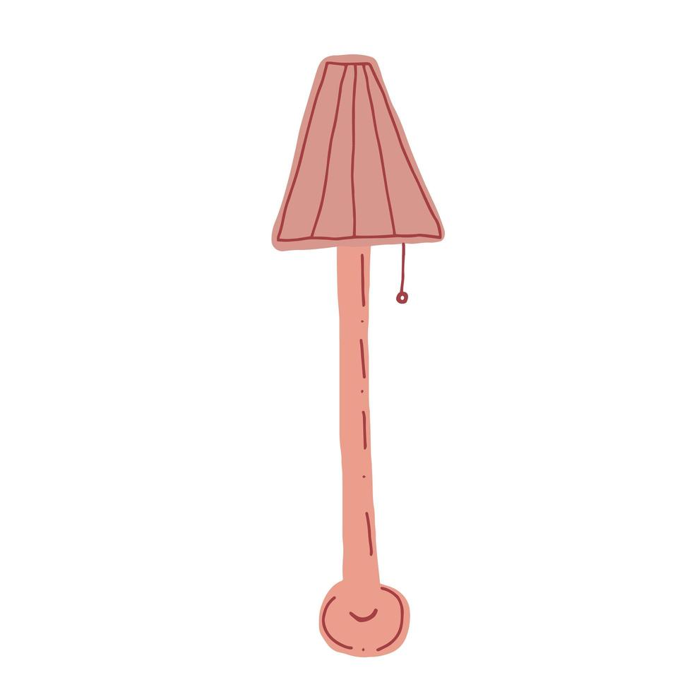 söt doodle ikon av golvlampa. handritad vektor färgad platt illustration