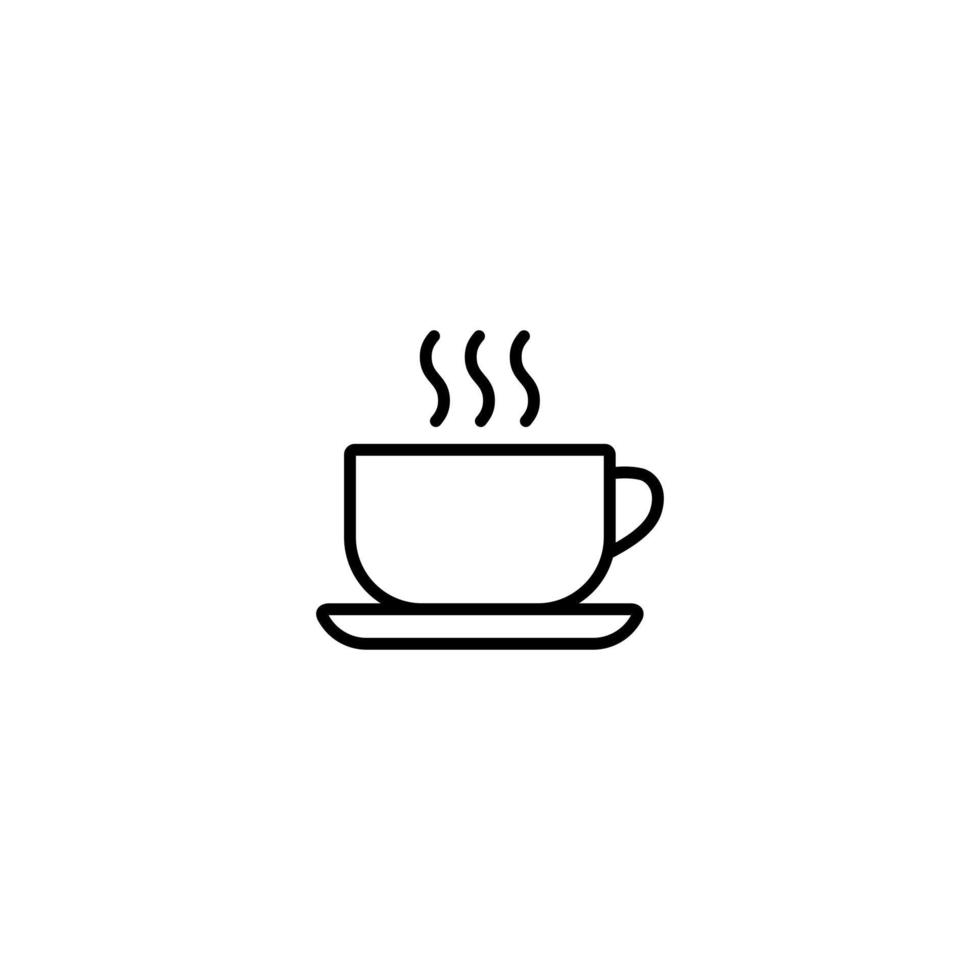kaffekopp ikon vektor i linjestil för webb eller mobilapp
