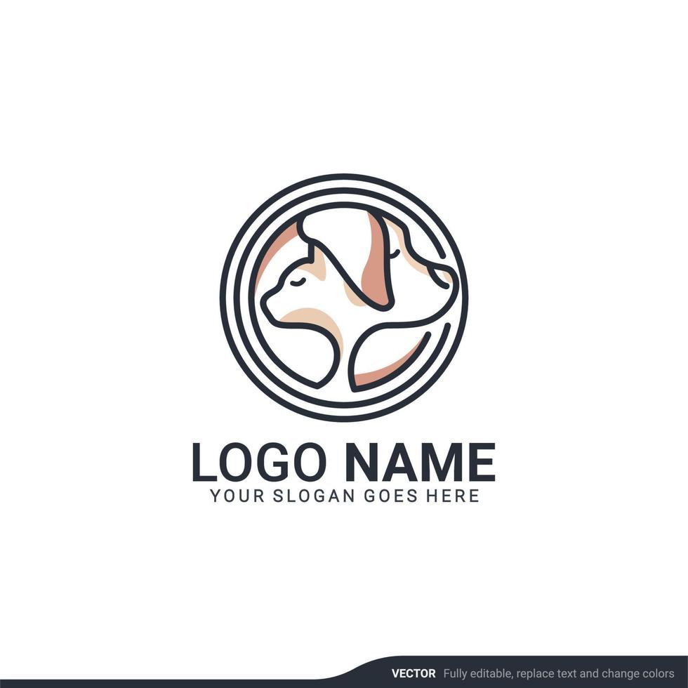 husdjursvård logotyp design. modern redigerbar logotypdesign vektor