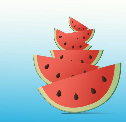 vattenmelon tecknad bakgrund vektor